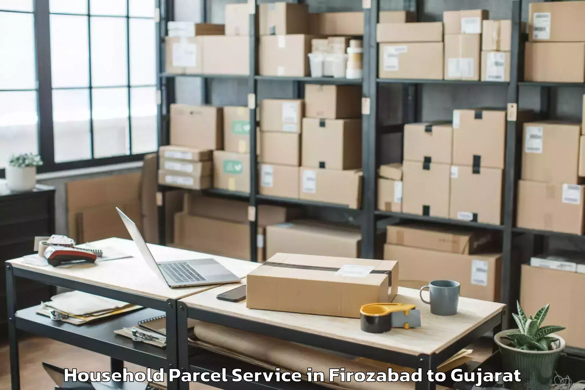 Reliable Firozabad to Ambaji Household Parcel